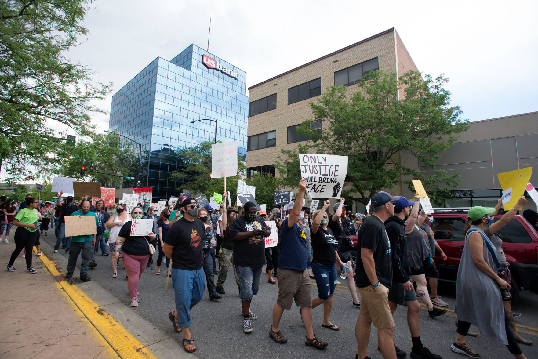 Marchers on North Broadway